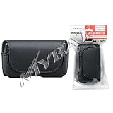 Black Leather Horizontal Cover Pouch Belt Clip for Blackberry Bold 9000