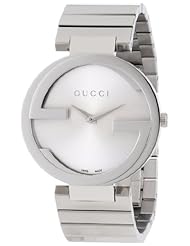 Gucci Womens YA133308 Interlocking Iconic Bezel Silver Dial Watch