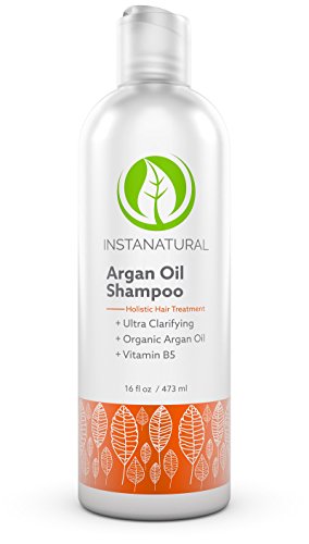 InstaNatural Argan Oil Shampoo - With 100% Certified Organic Moroccan Argan Oil & Vitamin B5 - Holistic Treatment for Soft & Silky Hair - Deluxe Nourishment to Hydrate Dry Scalp - 16 OZ