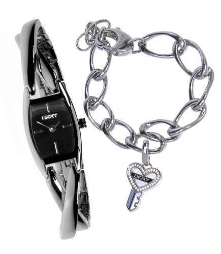 DKNY Stainless Steel Bracelet Watch And Charm Bracelet Watch Gift Set