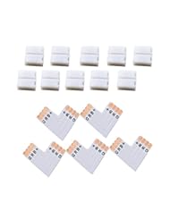 Home Improvement: AspenTek 5pcs Packed 10mm wide L-Shape 90 degree Right Angle Connector for 5050/3528 SMD RGB Non-waterproof LED Flexible Strip Lights - AspenTek INC