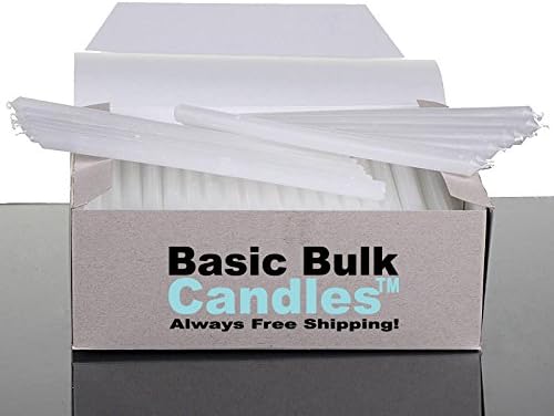 White Wedding Candles - 5 1/2 - 6 Hour Small Diameter Vigil, Utility Unscented Candles - 576 Quantity - by Basic Bulk Candles