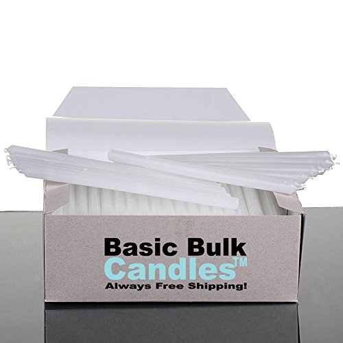 White Wedding Candles - 5 1/2 - 6 Hour Small Diameter Vigil, Utility Unscented Candles - 576 Quantity - by Basic Bulk Candles