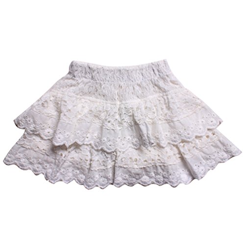 eTree Little Girls' Lace Lined Multilayer Shorts Skirts