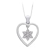 Sterling Silver Diamond Heart Pendant with Chain