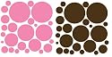 72 Pink and Brown Wall Polka Dots Peel and Stick Removable
