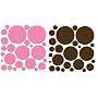 50 Pink and Brown Wall Polka Dots Peel and Stick Removable