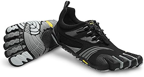 Vibram FiveFingers Men's KMD Sport LS Barefoot Shoes Black / Silver / Grey 42 &amp; Pemium Toesock Bundle