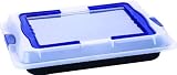 Backblech mit Transporthaube, Carbonstahl Auflaufform, Kuchenblech inklusive Abdeckhaube mit Griff, 42 x 29 x 8 cm, NEU + OVP