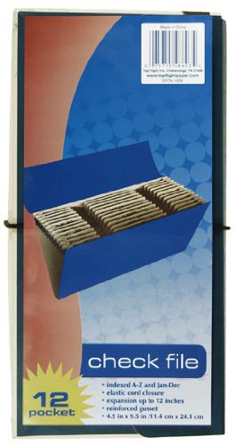 Top Flight Deluxe Check File, 12 Pocket, A-Z and Jan-Dec Index, Printed Cover (4611519)