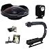 Opteka Deluxe "Skaters" Package (Includes the OPT-SC37FE Platinum Series 0.3X HD Ultra Fisheye Lens, X-GRIP Camcorder Handle, & LED Video Light) for 25mm, 30mm, 30.5mm, & 37mm Camcorders