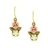 Porcelain Rose Pearl Drop Earrings