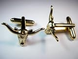 Cow skull 24k gold cufflinks by classic cufflinks
