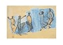 5 Studies of Cambodian Dancers by Auguste Rodin Framed with Black Decor Wood Frame 1.25 inch width, 3/4 inch depth