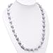 Handmade Chalcedony Agate Necklace With Silver Floral Beads