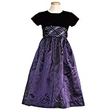 Us Angels Little Girls Plum Velvet Christmas Holiday Dress 6X