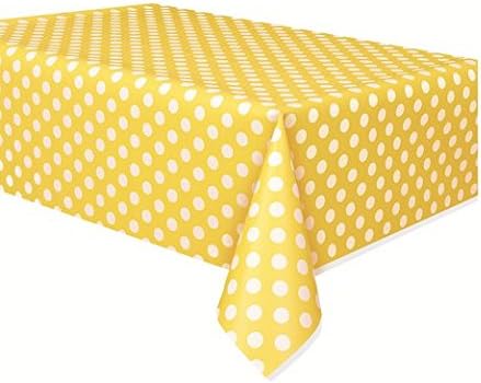 Yellow Polka Dots Party Plastic Tablecovers - 4 Pieces