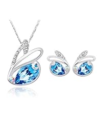 Blue Pearls - Lot: Pendant and Earrings Blue Rabbit - CRY E208-E303 J