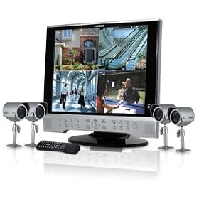 Lorex 19 LCD Observation System - Built In 8 Channel DVR, 160G HD, network monitoring capability and 4 Night Vision Cameras
