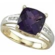 Two Tone Adorable Amethyst and Diamond Ring