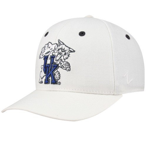 Zephyr Kentucky Wildcats White Flurry Fitted Hat