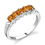 Sterling Silver 0.50 cts Princess Cut Citrine Ring Size 8