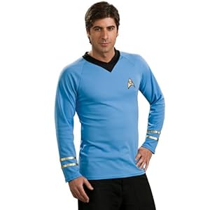 Star Trek Classic Deluxe Blue Shirt, Adult Large Costume