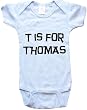 T IS FOR THOMAS / Hurry Up - Name-series - White or Blue Onesie / Baby T-shirt