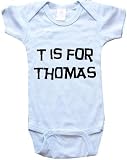 T IS FOR THOMAS / Hurry Up - Name-series - White or Blue Onesie / Baby T-shirt