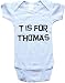 T IS FOR THOMAS / Hurry Up - Name-series - White or Blue Onesie / Baby T-shirt