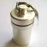 PILL CONTAINER - First Aid - Medical Alert - Key Chain - WATER RESISTANT - Large Size - Color SILVER