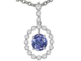 0.95 cts Genuine 18k Tanzanite and Diamond Pendant - 14kt White or Yellow Gold