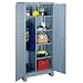 Lyon BB1121 All Welded Combination Cabinet with 1 Full Width and 4 Half Width Shelves, 36" Width x 24" Depth x 82" Height, Wedgewood Blue