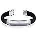 Wrist hugging Stainless Steel Black Rubber Mens title=