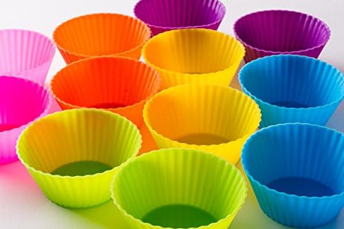 Yumware Reusable Silicone Baking Cups, Set of 12, Mixed Colors