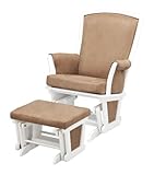 Delta Upholstered Glider And Ottoman, White