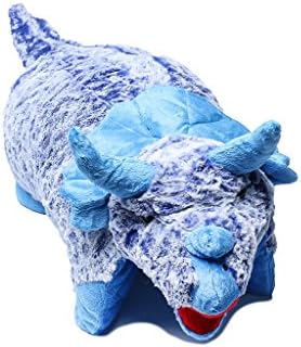 MolToys Bedtime Cuddle Pets Stuffed Animal Childrens Soft Pillow Toy Play - Triceratops 18" Blue