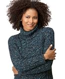 Karen Scott Petite Marled Cable-Knit Turtleneck Sweater