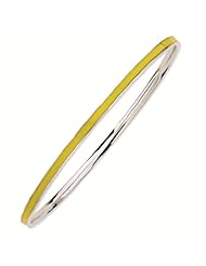Sterling Silver Stackable Expressions Yellow Enamel Bangle Bracelet - Stackable Jewelry Collection