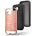 Moto E Case, Moto E 2nd Gen Case, 2-Piece Style Hybrid Shockproof Hard Case Cover + Circle(TM) Stylus Touch Screen Pen And Screen Protector-Rose Gold