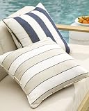 Bold Stripe Outdoor Pillow, 22 sq., Navy/Butter, from Williams-Sonoma Home WSH