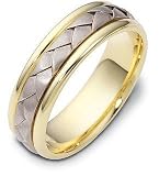 18 Karat 6mm Titanium & Yellow Gold Wedding Band Ring