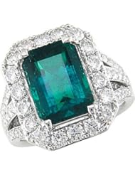 Colombian Emerald and Diamond Ring in 18kt white gold