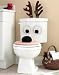 Christmas Holiday Reindeer Bathroom Toilet Seat Set Lid Antlers Eyes