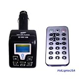 HidlightsUSA Black Car FM Transmitter MP3 Player with bluetooth handfree for All Phone