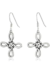 Sterling Silver Celtic Cross Drop Earrings
