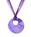 Necklace - N233 - Large Round Shell (2-1/2") hung on 5-Strand Organza Cord ~ Purple