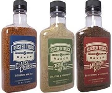 Rusted Truck Ranch Seasonings 6oz Bottle (Pack of 3) Choose Flavor Below (Sampler Pack - 1 each of Petal Metal * Midnight Ride * Classic Cruiser)