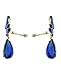 Leaf Design with Teardrop Gemstone Fashion Clip On Dangling Earrings