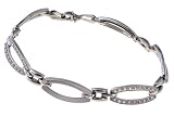 14K White Gold Diamond Cut Bracelet, 7 inch